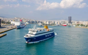 Blue Star Ferry arrival at Piraeus port