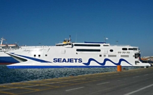 Seajets Champion Jet1 docked in Heraklion.