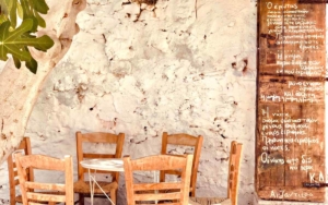 One of the cafes in Kimolos