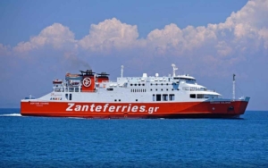 F/B Dionysios Solomos Zante Ferries at sea.