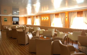 Fast Ferries Theologos P lounge seating.