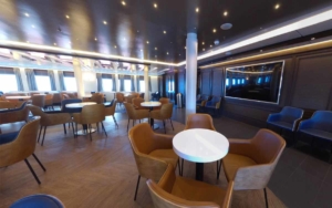 Lounge seating onboard the Super Ferry.