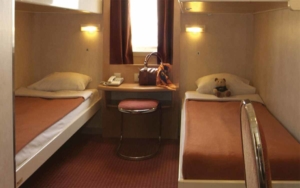 Two bed cabin onboard Blue Star Ferries 2.