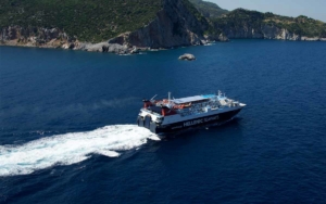 Blue Star Ferries Express Skiathos at sea.
