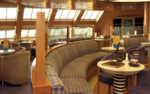 Blue Star Ferries Naxos lounge seating.