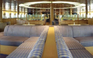 Blue Star Ferries Paros lounge seating.