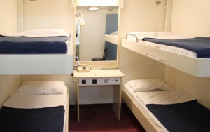 Four bed cabin onboard F/b Prevelis Anek Lines.