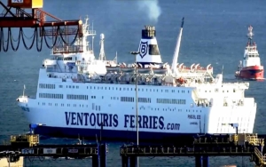F/B Rigel III Ventouris Ferries at sea.