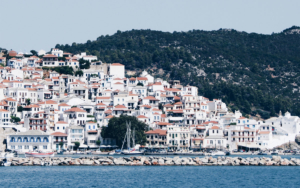 The town of Skopelos from the sea