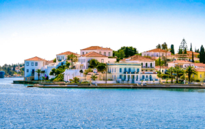The town of Spetses from the sea