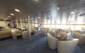 Lounge seating onboard the SuperFerry II.