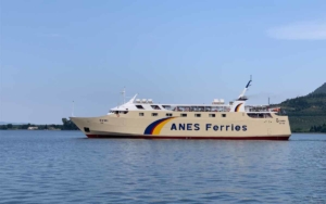 Symi Anes Ferries at sea.