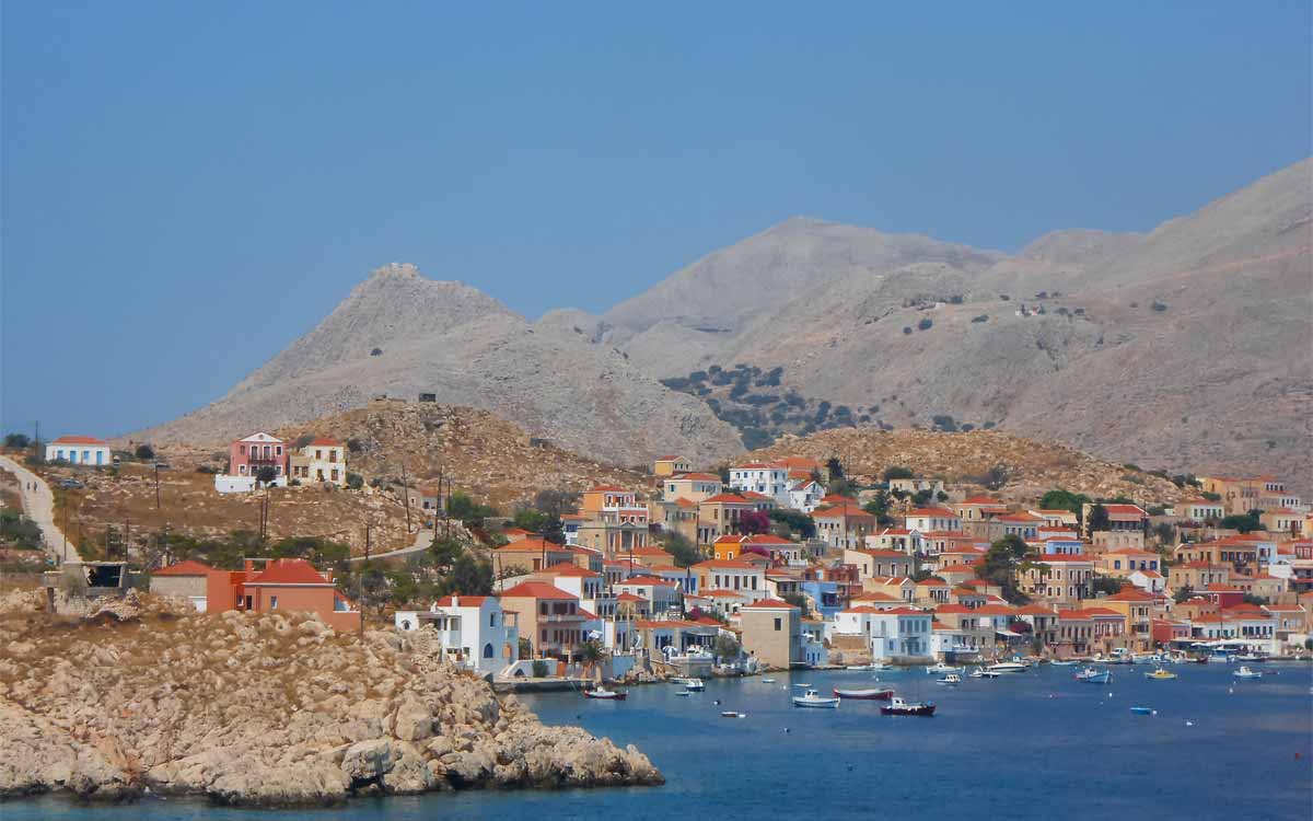 The port of Halki from the sea