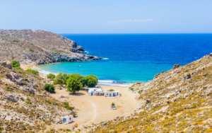 Psili Ammos Beach on the Greek island of Patmos