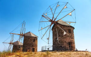 The windmills in Patmos