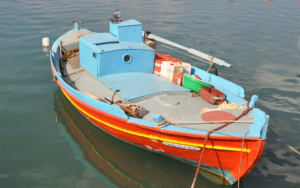 Boat in the harbour of Sitia 