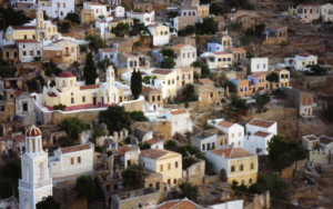 The town of Tilos from the air