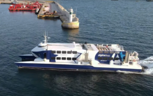 Speed Cat 1 arrives at the port of Piraeus