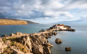 A small church in the sea in Chios