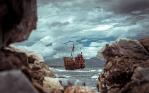 The shipwreck in Gytheio