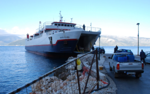Ionion Pelagos ferry arrives at the port 