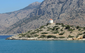 The tower clock in Panormitis, Symi