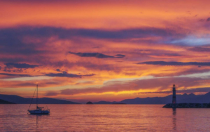 Sunset as seen from Turgutreis port