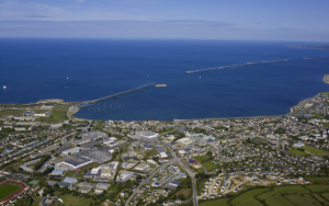 Aerial view of the port